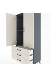 Hyperion Dolap 2 Raflı 3 Çekmeceli 2 Kapaklı 88x44x182 Antrasit-Aytaşı