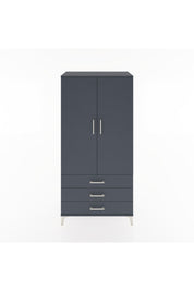 Hyperion Dolap 2 Raflı 3 Çekmeceli 2 Kapaklı 88x44x182 Antrasit-Antrasit