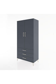 Hyperion Dolap 2 Raflı 3 Çekmeceli 2 Kapaklı 88x44x182 Antrasit-Antrasit