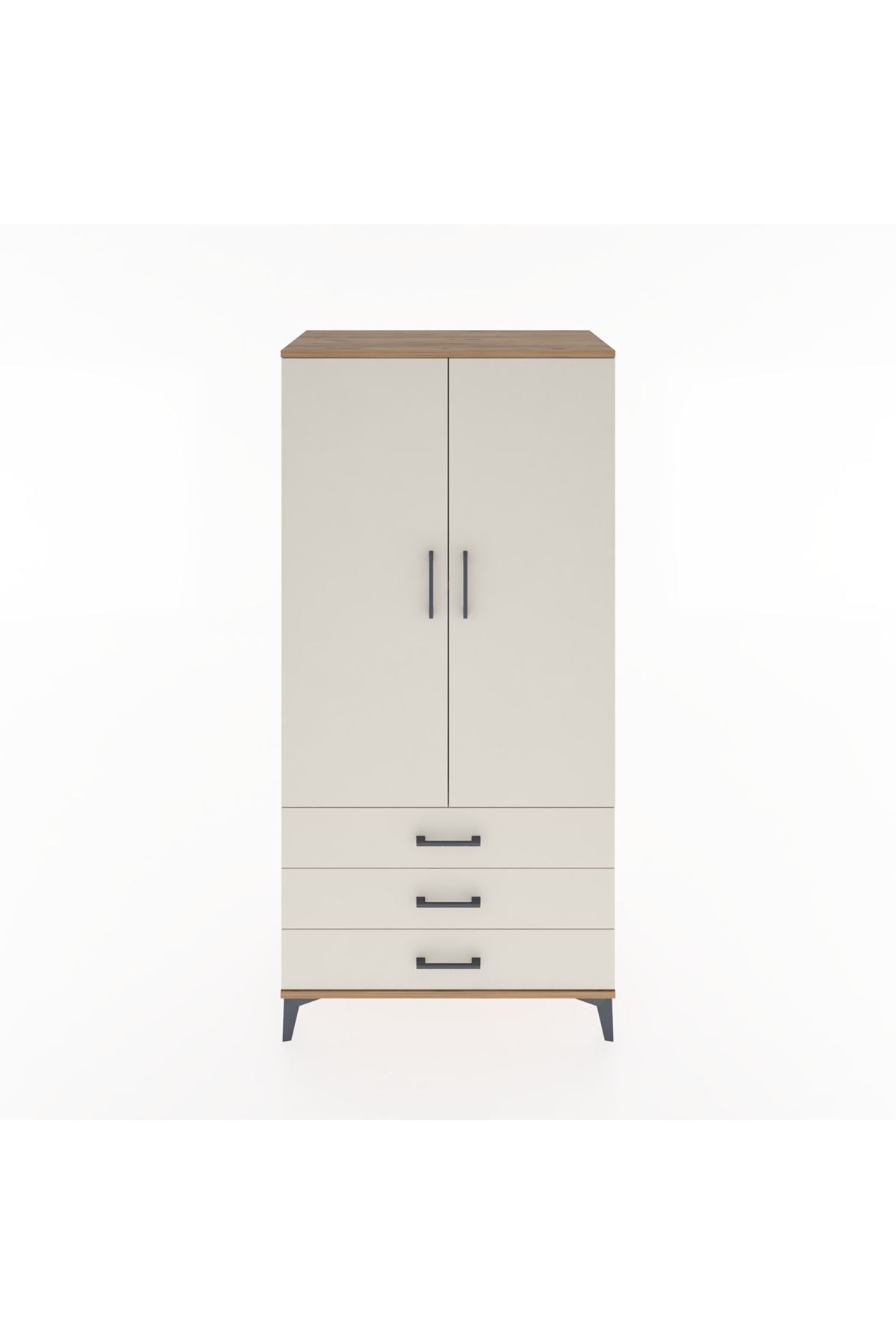 Hyperion Dolap 2 Raflı 3 Çekmeceli 2 Kapaklı 88x44x182 Çam-Aytaşı