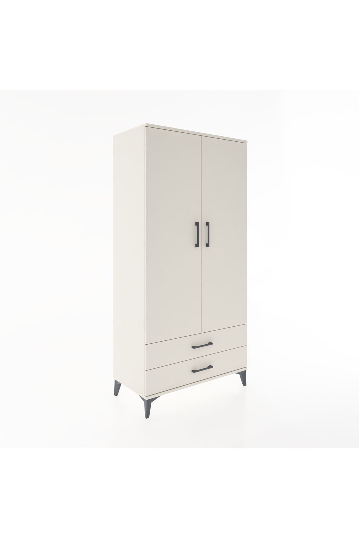 Hyperion Dolap 4 Raflı 2 Çekmeceli 2 Kapaklı 88x44x182 - S57M007V1B