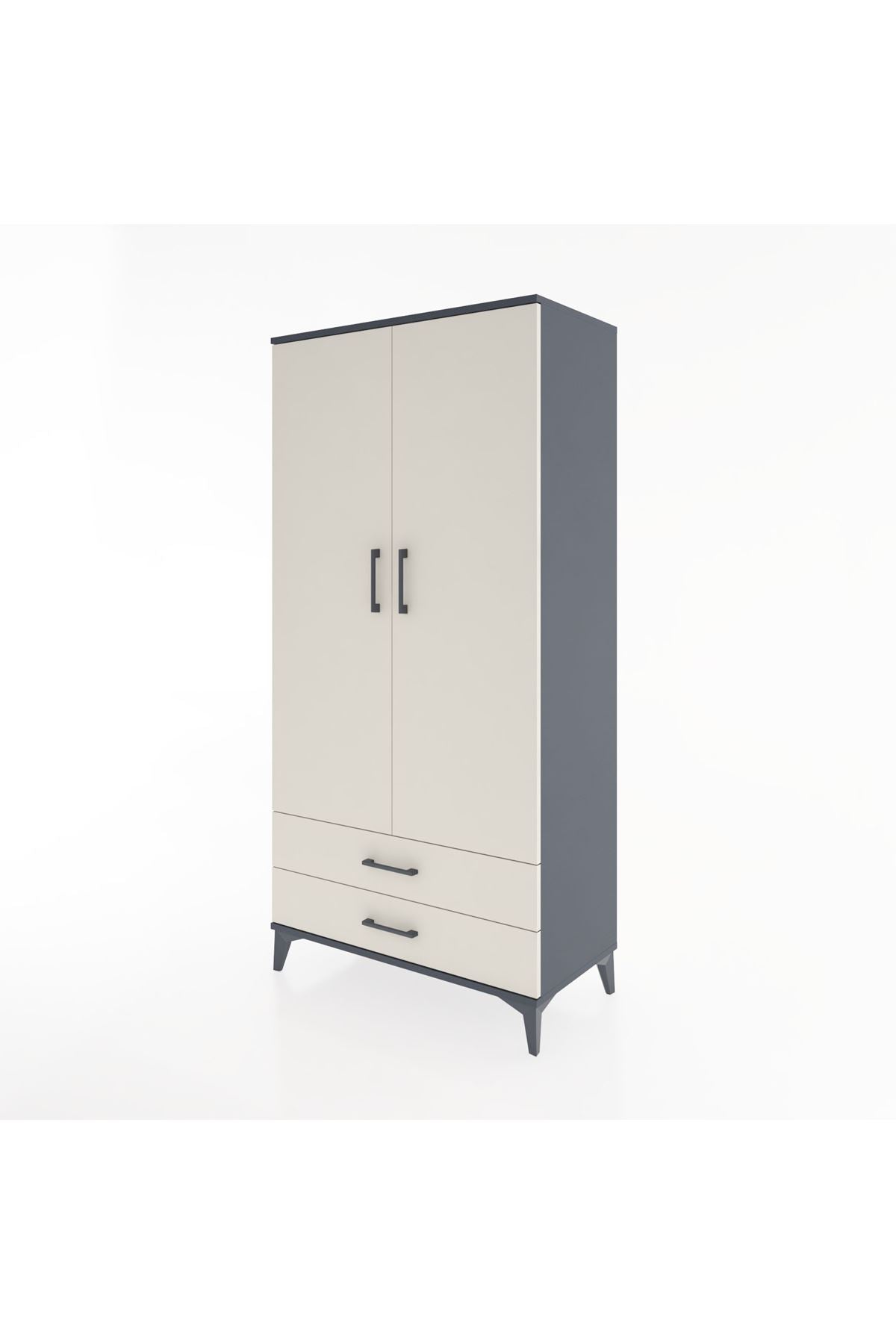 Hyperion Dolap 4 Raflı 2 Çekmeceli 2 Kapaklı 88x44x182 - S57M007V4B