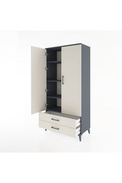 Hyperion Dolap 4 Raflı 2 Çekmeceli 2 Kapaklı 88x44x182 - S57M007V4B