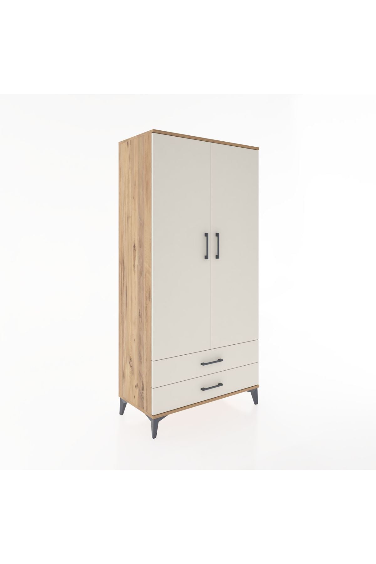 Hyperion Dolap 4 Raflı 2 Çekmeceli 2 Kapaklı 88x44x182 - S57M007V7B