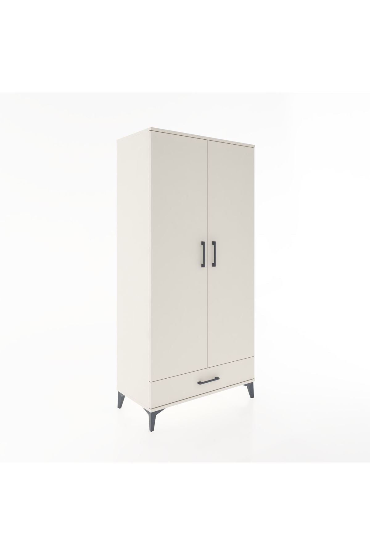Hyperion Dolap 4 Raflı Tek Çekmeceli 2 Kapaklı 88x44x182 - S57M008V1B