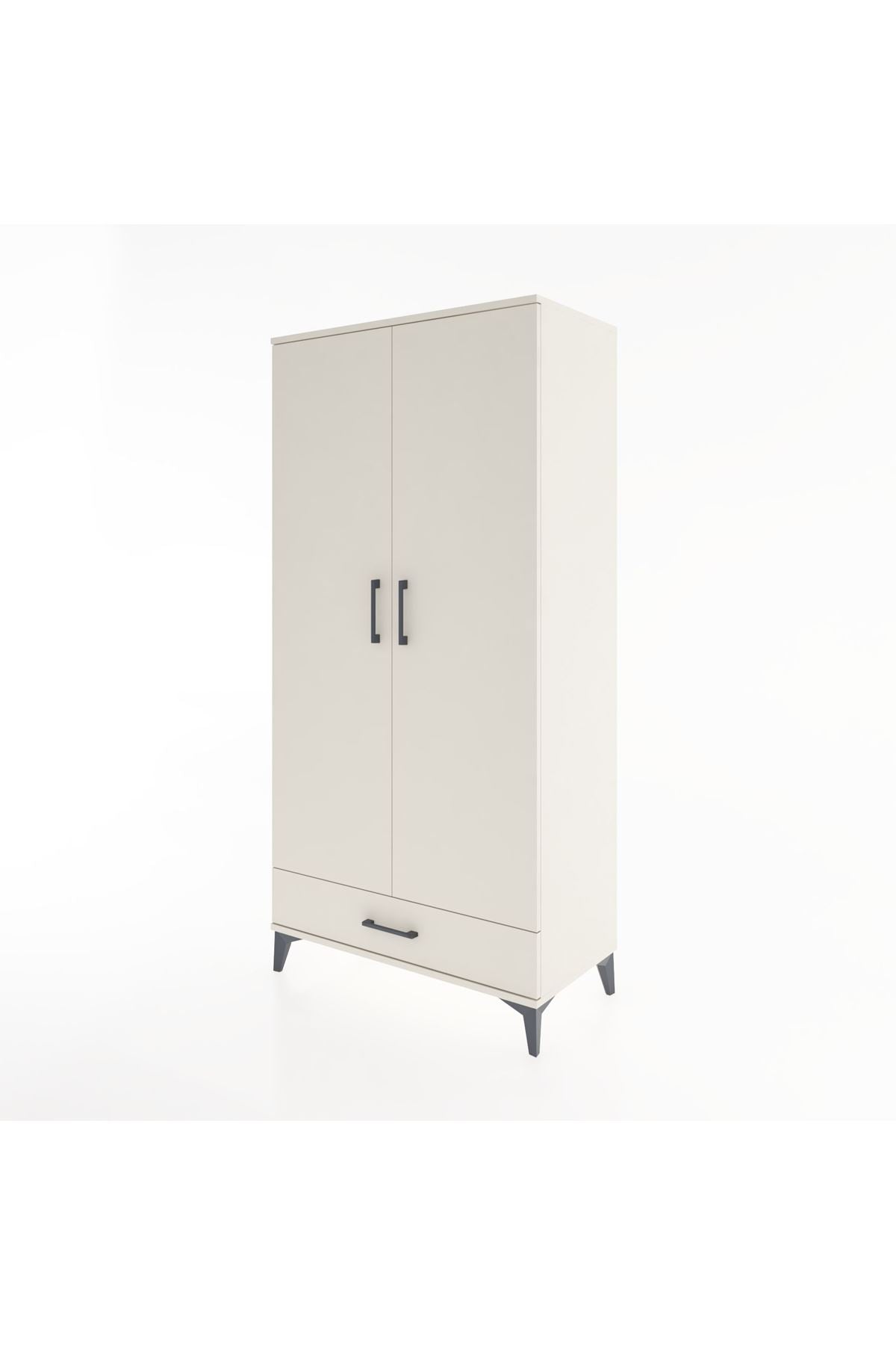 Hyperion Dolap 4 Raflı Tek Çekmeceli 2 Kapaklı 88x44x182 - S57M008V1B