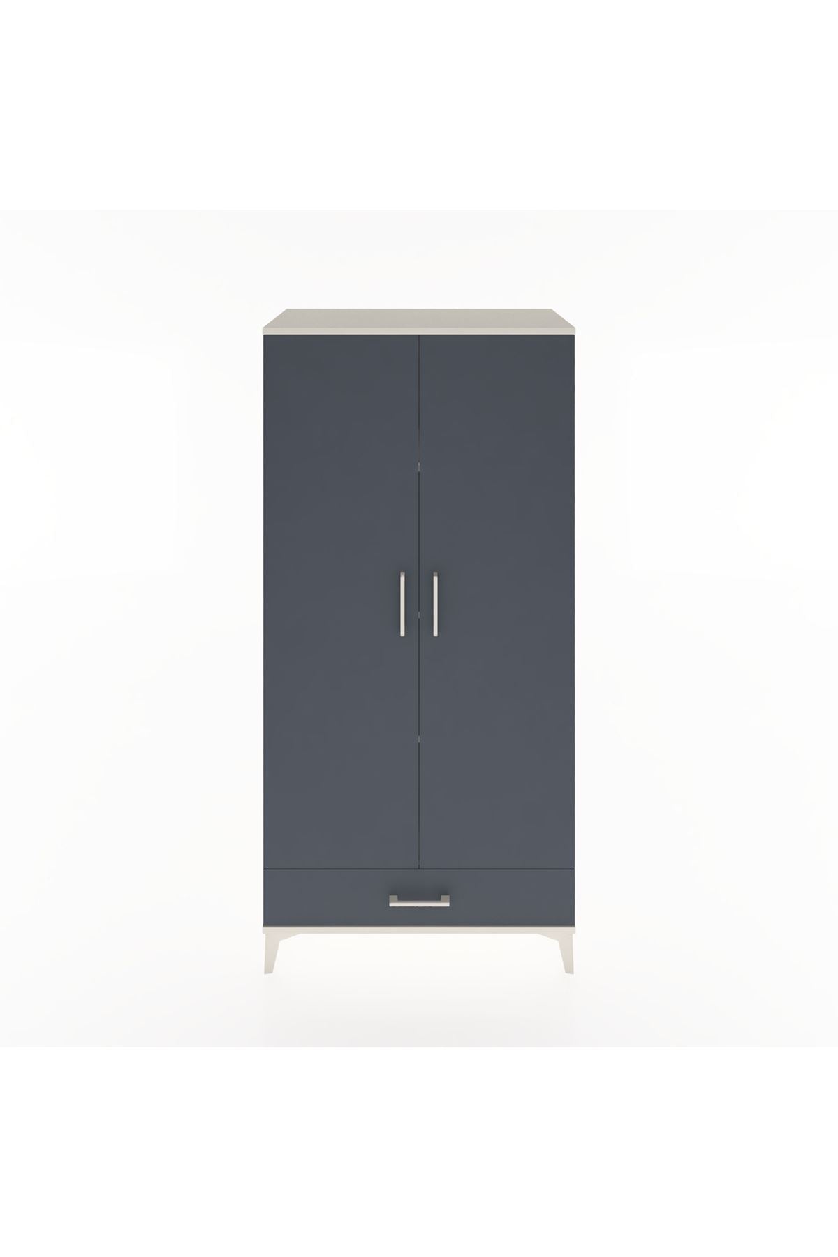 Hyperion Dolap 4 Raflı Tek Çekmeceli 2 Kapaklı 88x44x182 - S57M008V2B