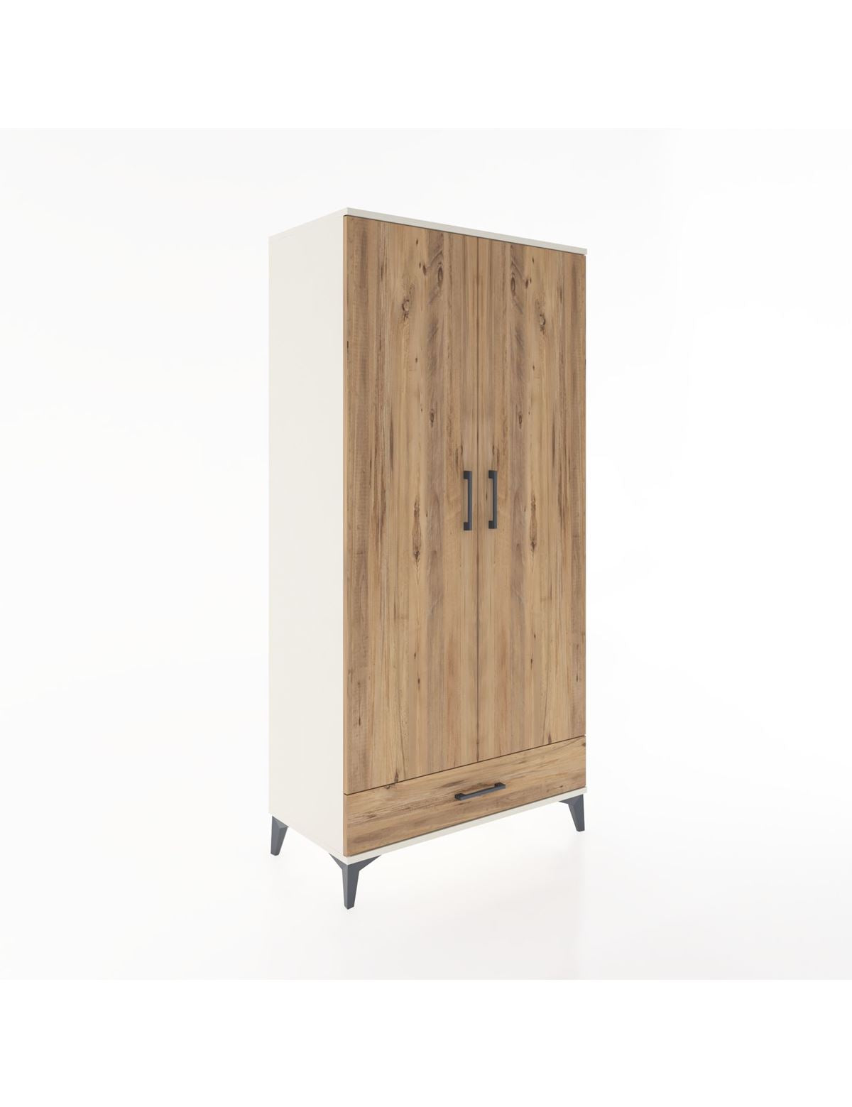 Hyperion Dolap 4 Raflı Tek Çekmeceli 2 Kapaklı 88x44x182 - S57M008V3B
