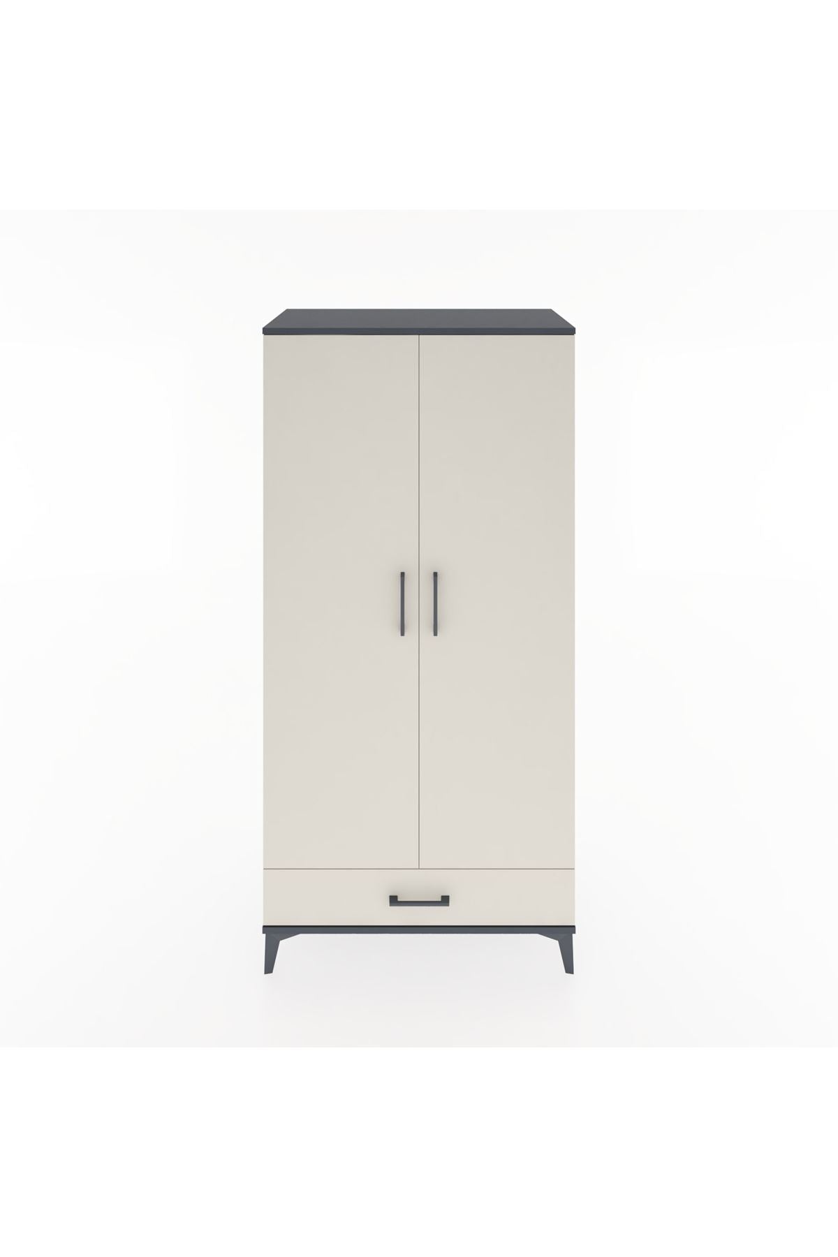 Hyperion Dolap 4 Raflı Tek Çekmeceli 2 Kapaklı 88x44x182 - S57M008V4B