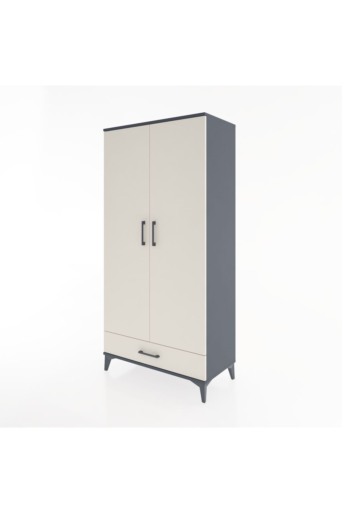 Hyperion Dolap 4 Raflı Tek Çekmeceli 2 Kapaklı 88x44x182 - S57M008V4B