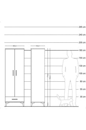 Hyperion Dolap 4 Raflı Tek Çekmeceli 2 Kapaklı 88x44x182 - S57M008V4B