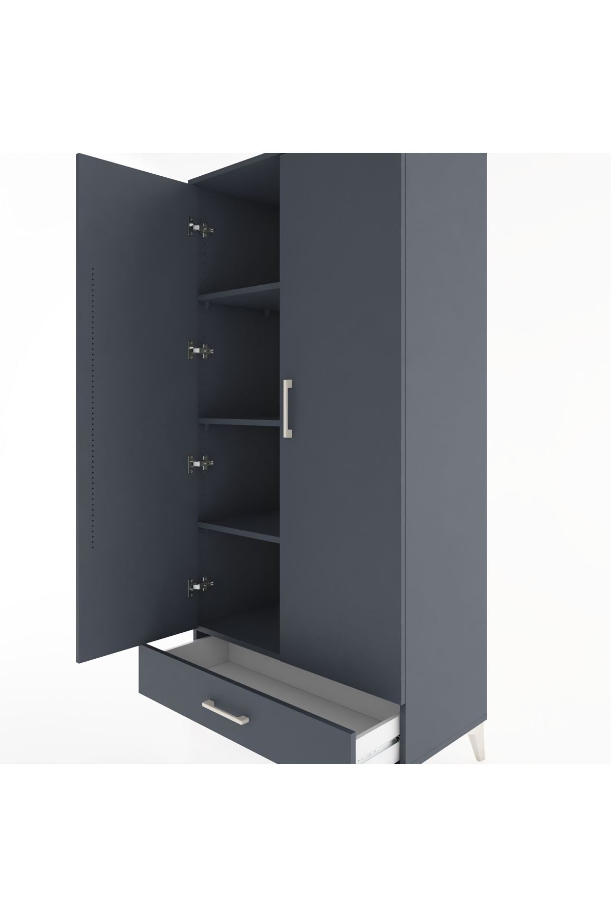 Hyperion Dolap 4 Raflı Tek Çekmeceli 2 Kapaklı 88x44x182 - S57M008V5B