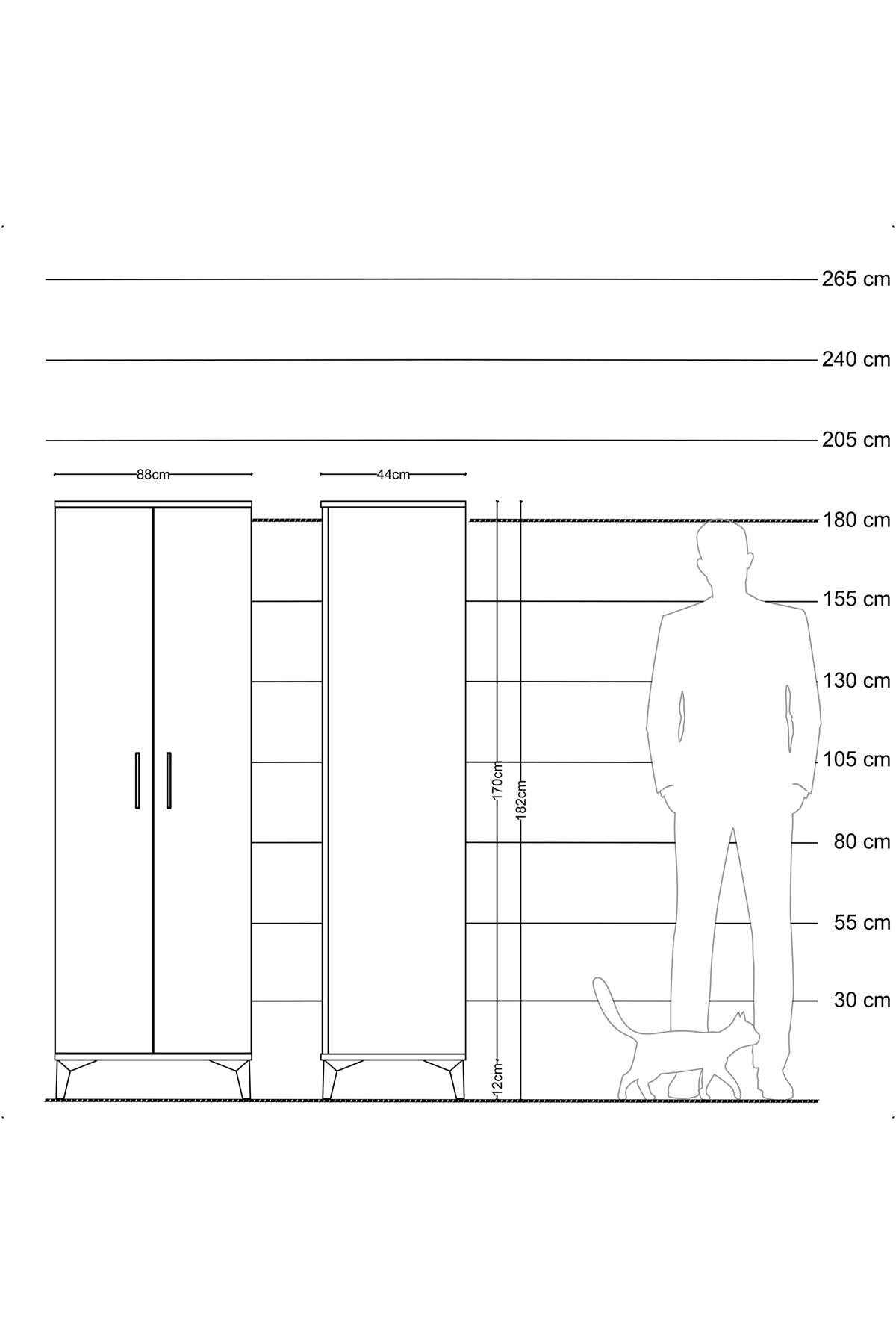 Hyperion Dolap 4 Raflı 2 Kapaklı 88x44x182 - S57M009V2B