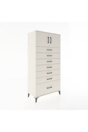 Hyperion Dolap Tek Raflı 7 Çekmeceli 2 Kapaklı 88x44x182 - S57M010V1B