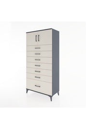 Hyperion Dolap Tek Raflı 7 Çekmeceli 2 Kapaklı 88x44x182 - S57M010V4B