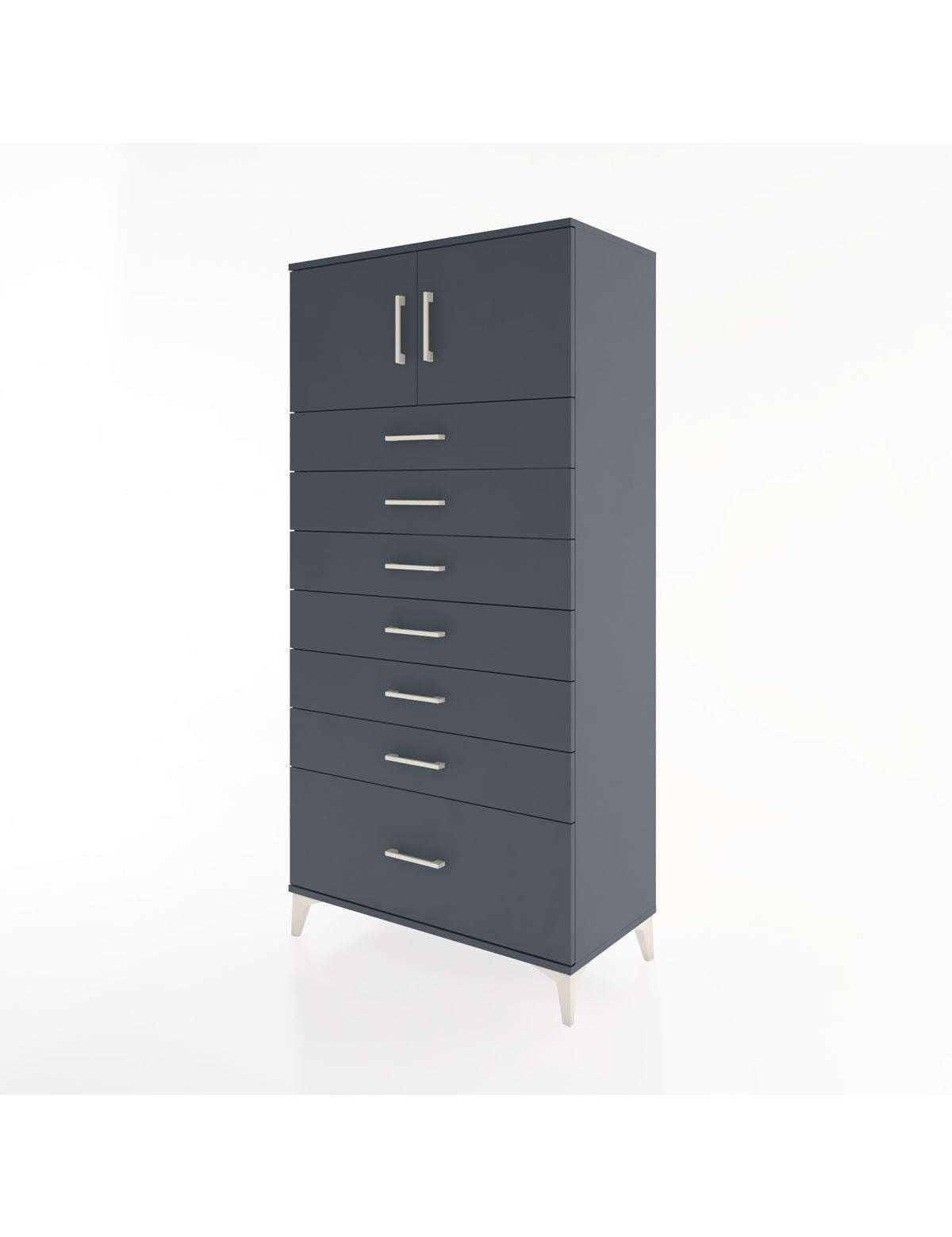 Hyperion Dolap Tek Raflı 7 Çekmeceli 2 Kapaklı 88x44x182 - S57M010V5B