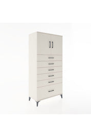 Hyperion Dolap Tek Raflı 6 Çekmeceli 2 Kapaklı 88x44x182 - S57M011V1B