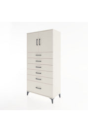 Hyperion Dolap Tek Raflı 6 Çekmeceli 2 Kapaklı 88x44x182 - S57M011V1B