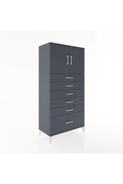 Hyperion Dolap Tek Raflı 6 Çekmeceli 2 Kapaklı 88x44x182 - S57M011V5B