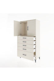 Hyperion Dolap Tek Raflı 5 Çekmeceli 2 Kapaklı 88x44x182 - S57M012V1B