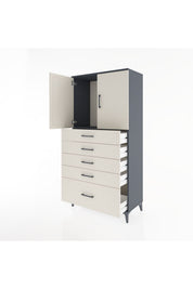 Hyperion Dolap Tek Raflı 5 Çekmeceli 2 Kapaklı 88x44x182 - S57M012V4B
