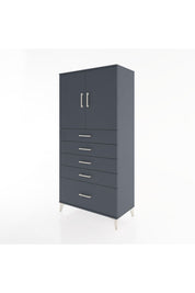 Hyperion Dolap Tek Raflı 5 Çekmeceli 2 Kapaklı 88x44x182 - S57M012V5B