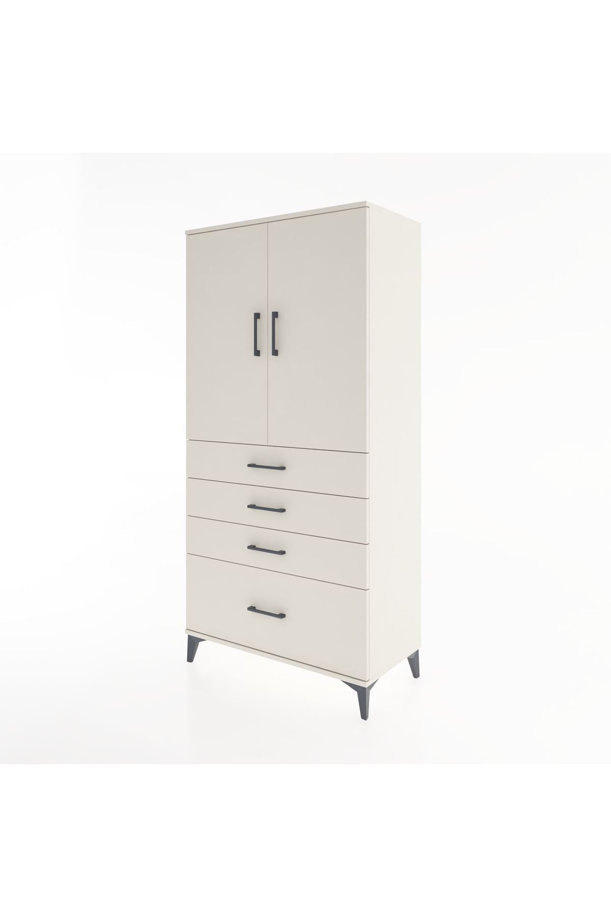 Hyperion Dolap 2 Raflı 4 Çekmeceli 2 Kapaklı 88x44x182 Aytaşı-Aytaşı