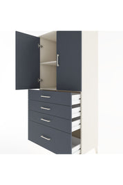 Hyperion Dolap 2 Raflı 4 Çekmeceli 2 Kapaklı 88x44x182 Aytaşı-Antrasit