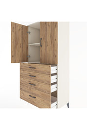 Hyperion Dolap 2 Raflı 4 Çekmeceli 2 Kapaklı 88x44x182 Aytaşı-Çam