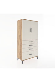 Hyperion Dolap 2 Raflı 4 Çekmeceli 2 Kapaklı 88x44x182 Çam-Aytaşı