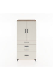 Hyperion Dolap 2 Raflı 4 Çekmeceli 2 Kapaklı 88x44x182 Çam-Aytaşı