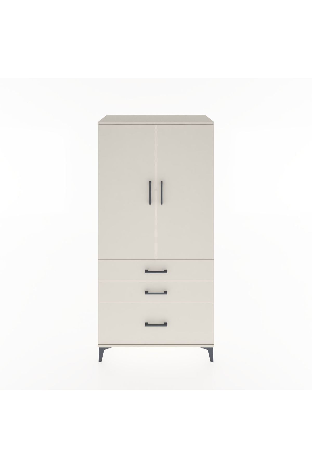 Hyperion Dolap 2 Raflı 3 Çekmeceli 2 Kapaklı 88x44x182 Aytaşı-Aytaşı