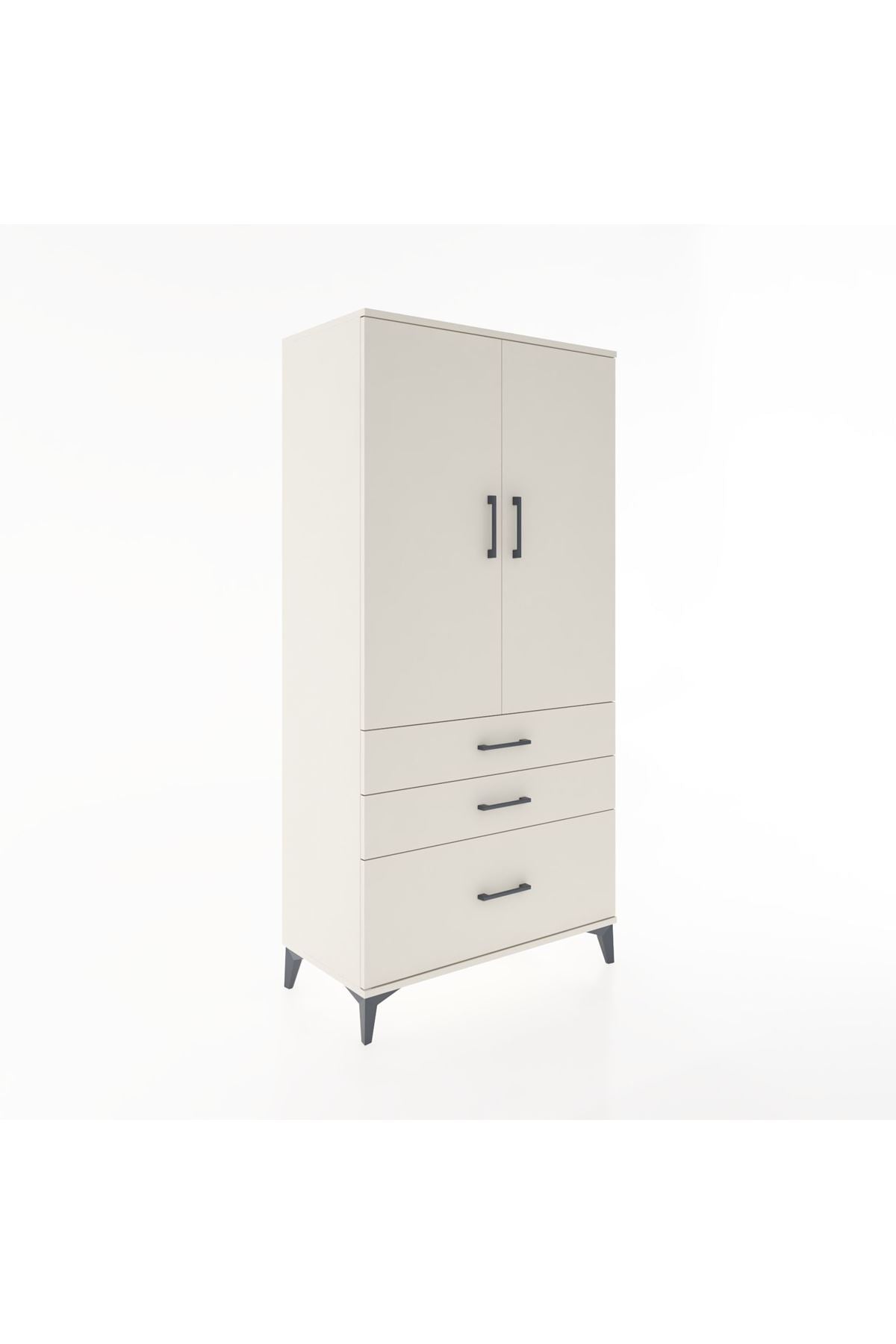 Hyperion Dolap 2 Raflı 3 Çekmeceli 2 Kapaklı 88x44x182 Aytaşı-Aytaşı