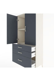 Hyperion Dolap 2 Raflı 3 Çekmeceli 2 Kapaklı 88x44x182 Aytaşı-Antrasit