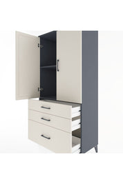 Hyperion Dolap 2 Raflı 3 Çekmeceli 2 Kapaklı 88x44x182 Antrasit-Aytaşı