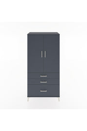 Hyperion Dolap 2 Raflı 3 Çekmeceli 2 Kapaklı 88x44x182 Antrasit-Antrasit