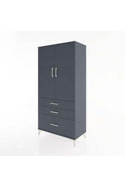 Hyperion Dolap 2 Raflı 3 Çekmeceli 2 Kapaklı 88x44x182 Antrasit-Antrasit