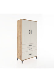 Hyperion Dolap 2 Raflı 3 Çekmeceli 2 Kapaklı 88x44x182 Çam-Aytaşı