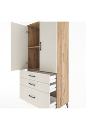Hyperion Dolap 2 Raflı 3 Çekmeceli 2 Kapaklı 88x44x182 Çam-Aytaşı