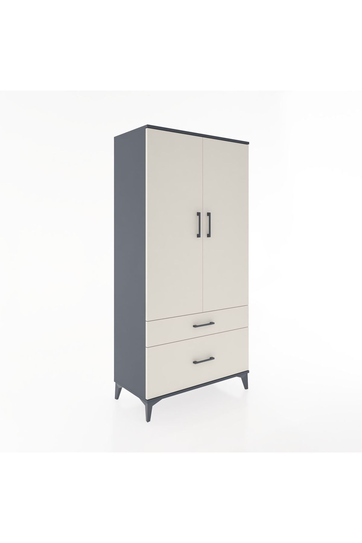 Hyperion Dolap 4 Raflı 2 Çekmeceli 2 Kapaklı 88x44x182 - S57M015V4B