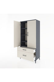 Hyperion Dolap 4 Raflı 2 Çekmeceli 2 Kapaklı 88x44x182 - S57M015V4B