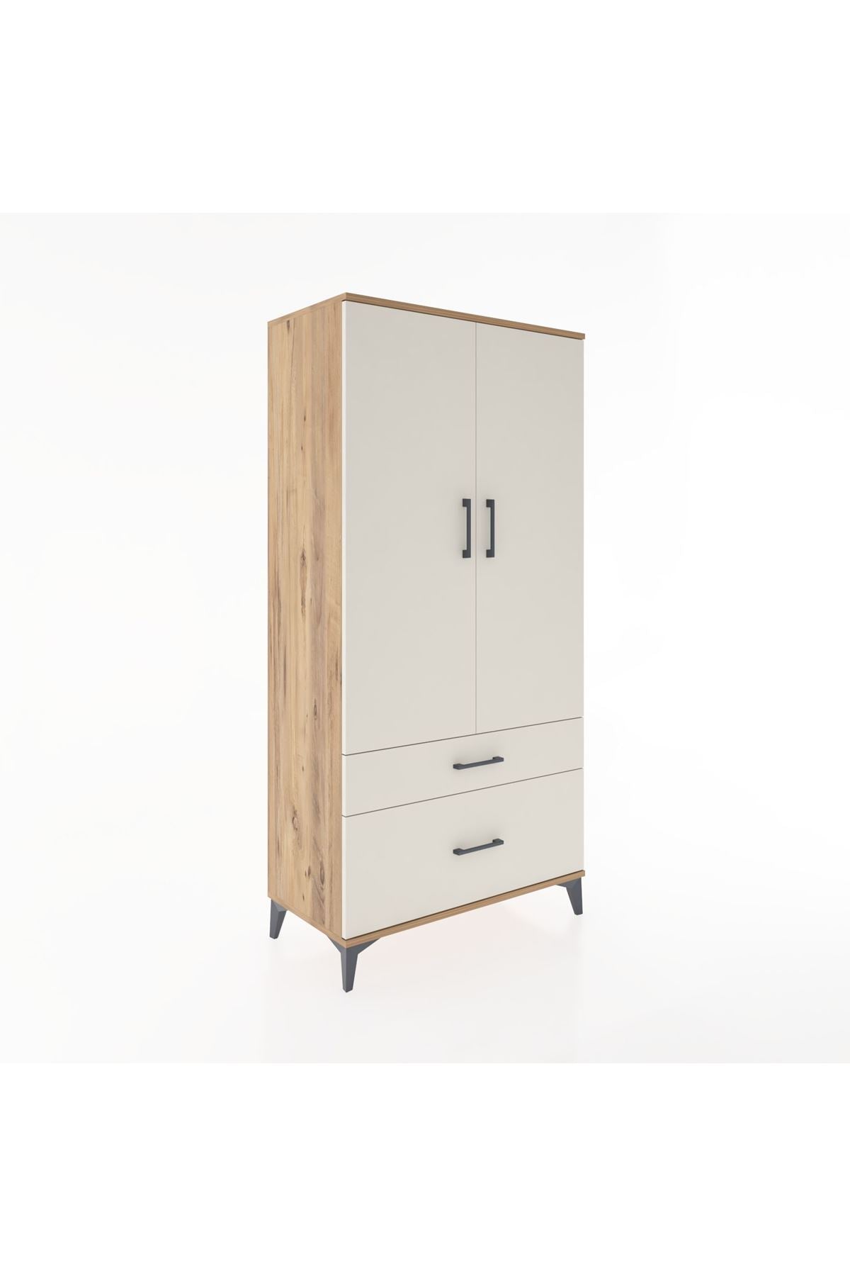 Hyperion Dolap 4 Raflı 2 Çekmeceli 2 Kapaklı 88x44x182 - S57M015V7B