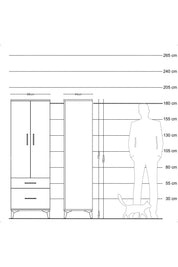 Hyperion Dolap 4 Raflı 2 Çekmeceli 2 Kapaklı 88x44x182 - S57M015V7B