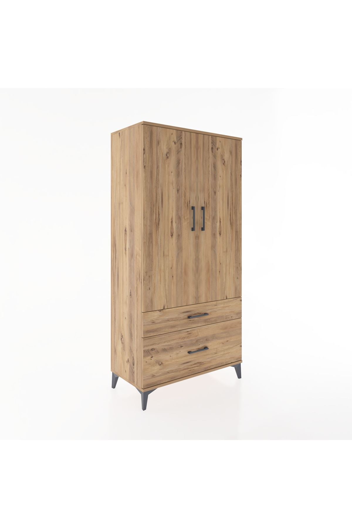 Hyperion Dolap 4 Raflı 2 Çekmeceli 2 Kapaklı 88x44x182 - S57M015V9B