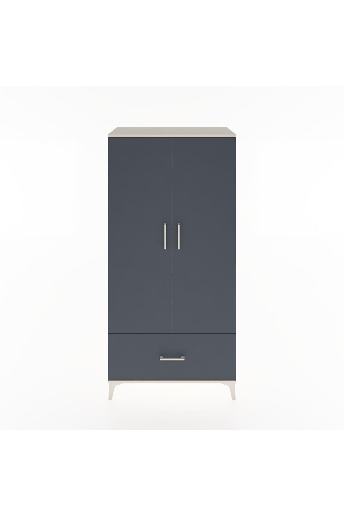 Hyperion Dolap 4 Raflı Tek Çekmeceli 2 Kapaklı 88x44x182 - S57M016V2B
