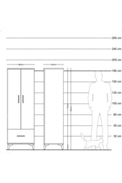 Hyperion Dolap 4 Raflı Tek Çekmeceli 2 Kapaklı 88x44x182 - S57M016V3B