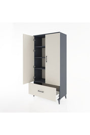 Hyperion Dolap 4 Raflı Tek Çekmeceli 2 Kapaklı 88x44x182 - S57M016V4B