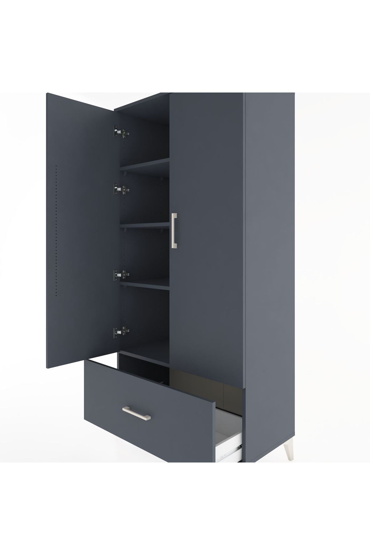 Hyperion Dolap 4 Raflı Tek Çekmeceli 2 Kapaklı 88x44x182 - S57M016V5B