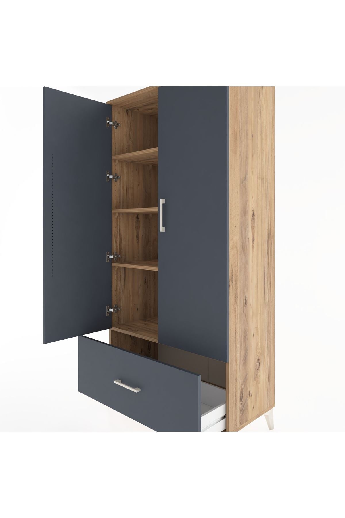 Hyperion Dolap 4 Raflı Tek Çekmeceli 2 Kapaklı 88x44x182 - S57M016V8B