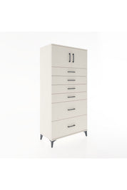 Hyperion Dolap Tek Raflı 6 Çekmeceli 2 Kapaklı 88x44x182 - S57M017V1B